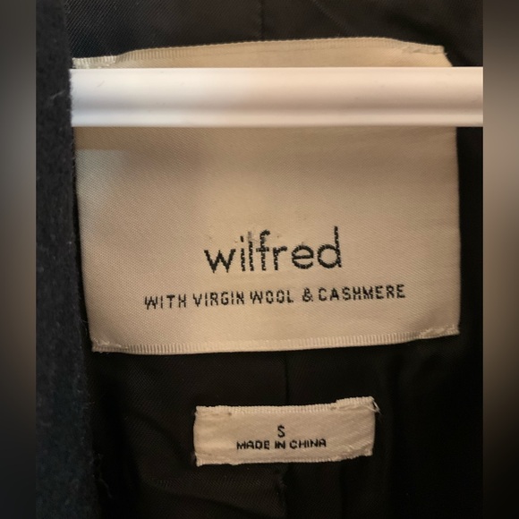 Wilfred Black Wool Cashmere Coat with belt & hood - Picture 7 of 7